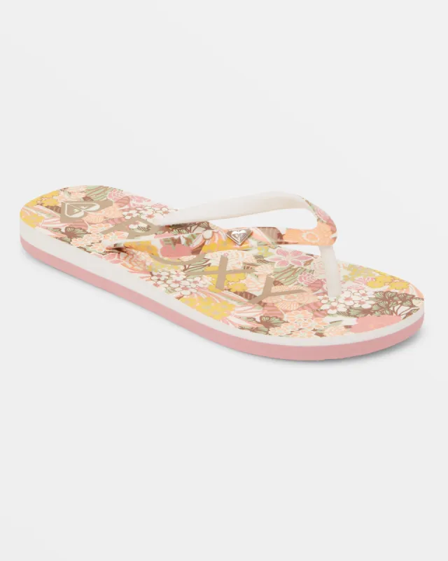 Girls 4-16 Pebbles Sandals - White/Light Brown sold by Roxy