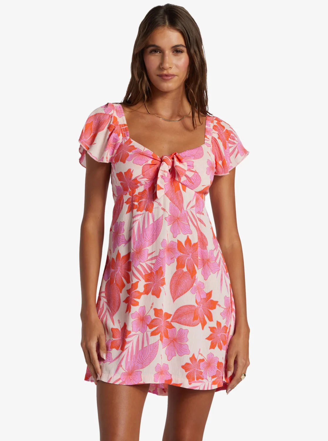 Oceanview Mini Dress - Pale Dogwood Lhibiscus sold by Roxy