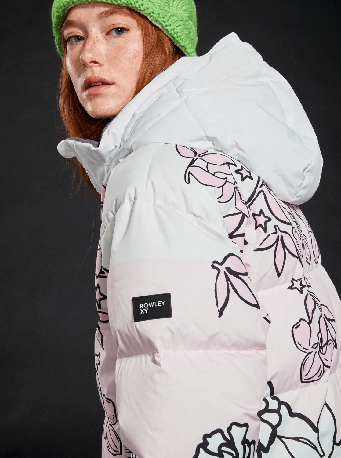 Roxy X Rowley Puffer Technical Snow Jacket - Bright White Laurel Floral sold by Roxy product image thumbnail 2