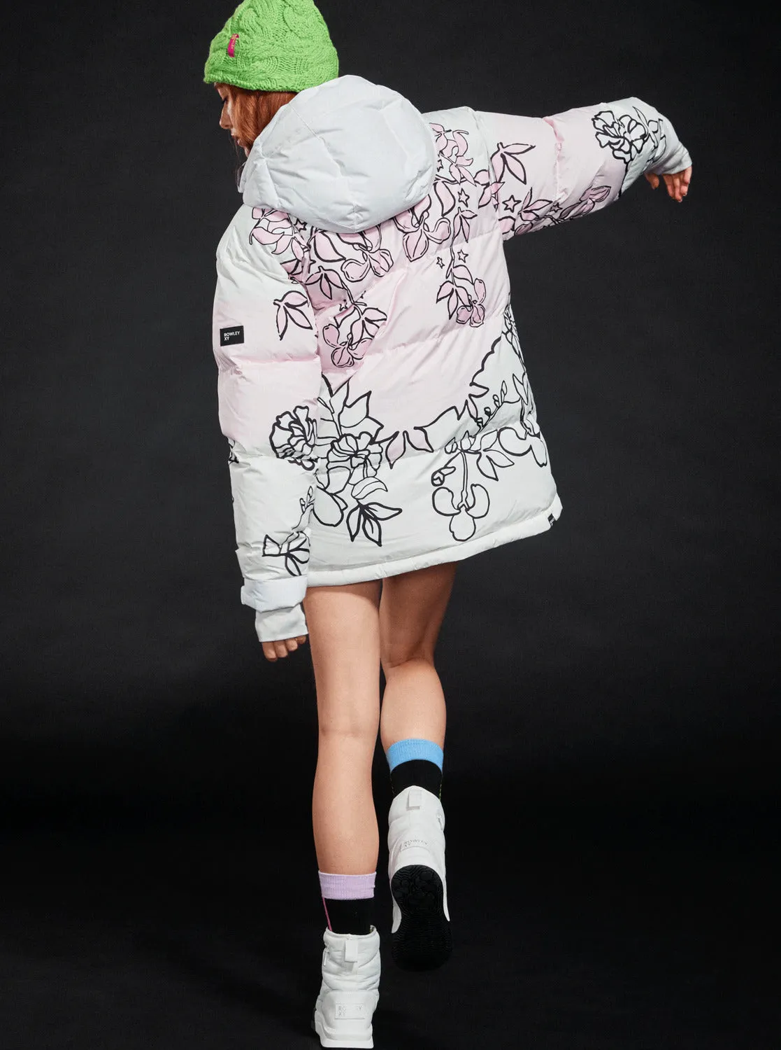 Roxy X Rowley Puffer Technical Snow Jacket - Bright White Laurel Floral sold by Roxy product image thumbnail 3