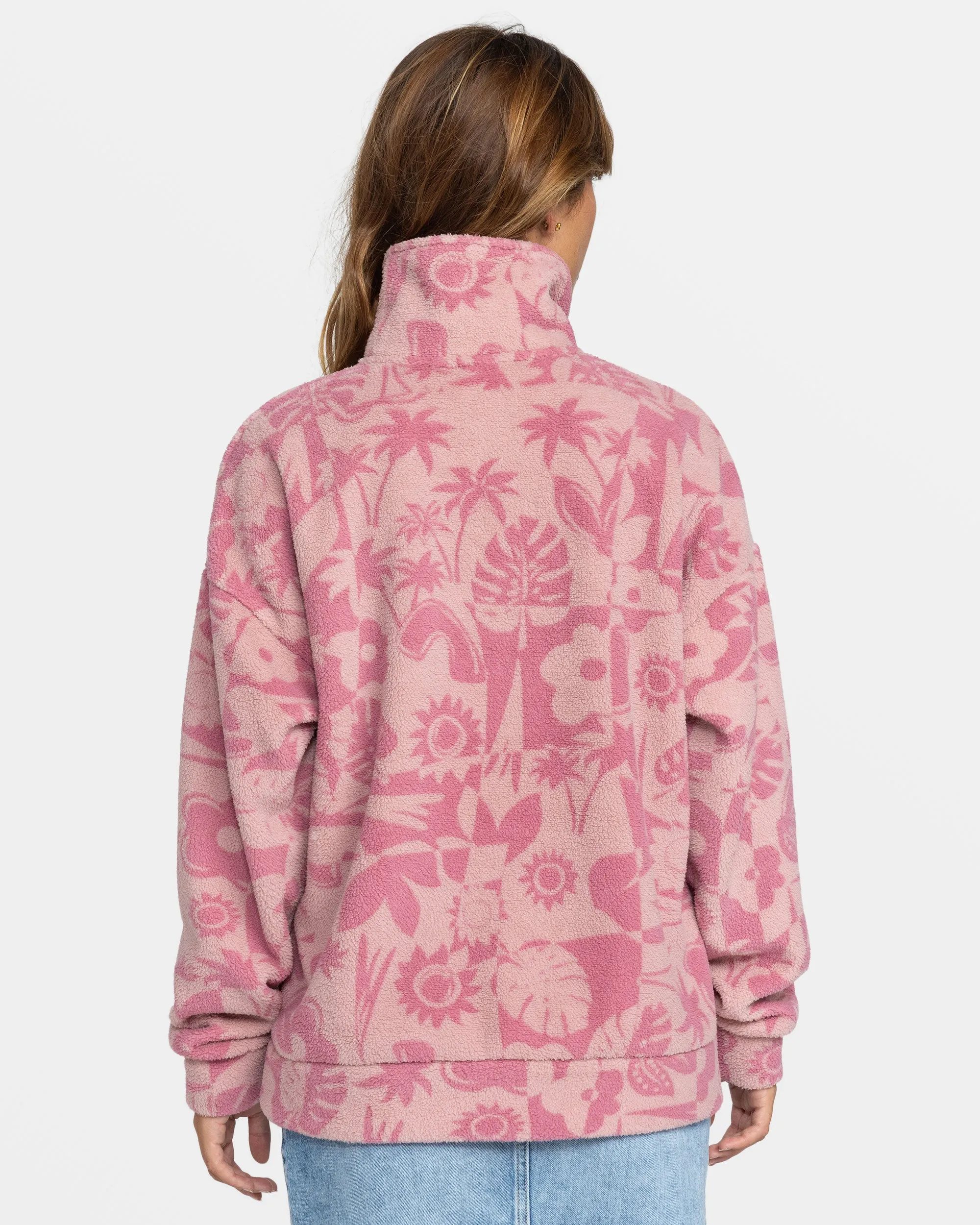 Live Out Loud Half Zip Polar Pullover - Mauve Orchid Sliceoparadise Po sold by Roxy product image thumbnail 2