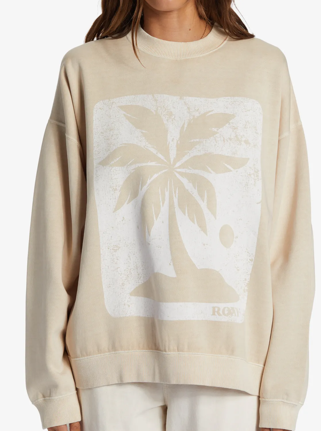 Lineup Oversized Crew Neck Sweatshirt - Tapioca sold by Roxy product image thumbnail 3