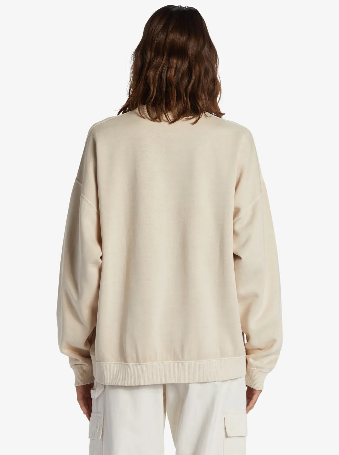 Lineup Oversized Crew Neck Sweatshirt - Tapioca sold by Roxy product image thumbnail 5