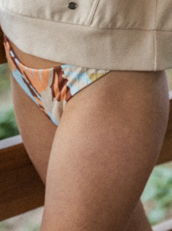 Floradelic Cheeky Printed Bikini Bottoms - Rustic Brown Floraldelic sold by Roxy