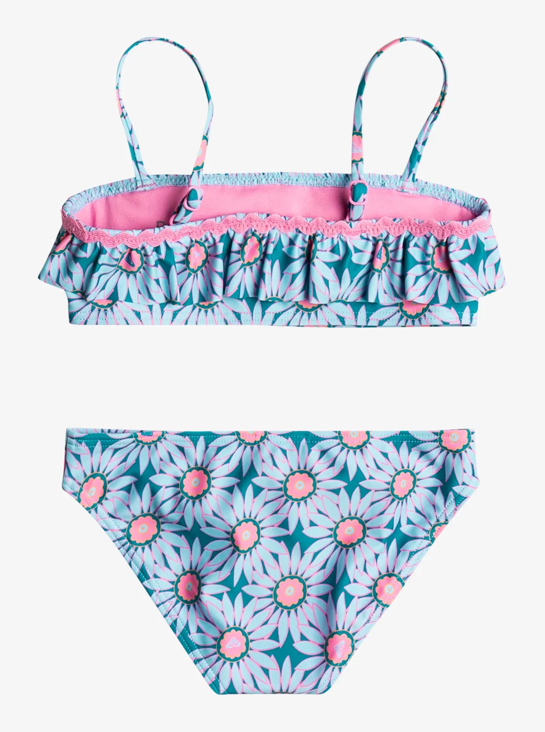 Girls 2-7 Bold Florals Two Piece Bandeau Bikini Set - Crystal Teal Sol Flower sold by Roxy product image thumbnail 2