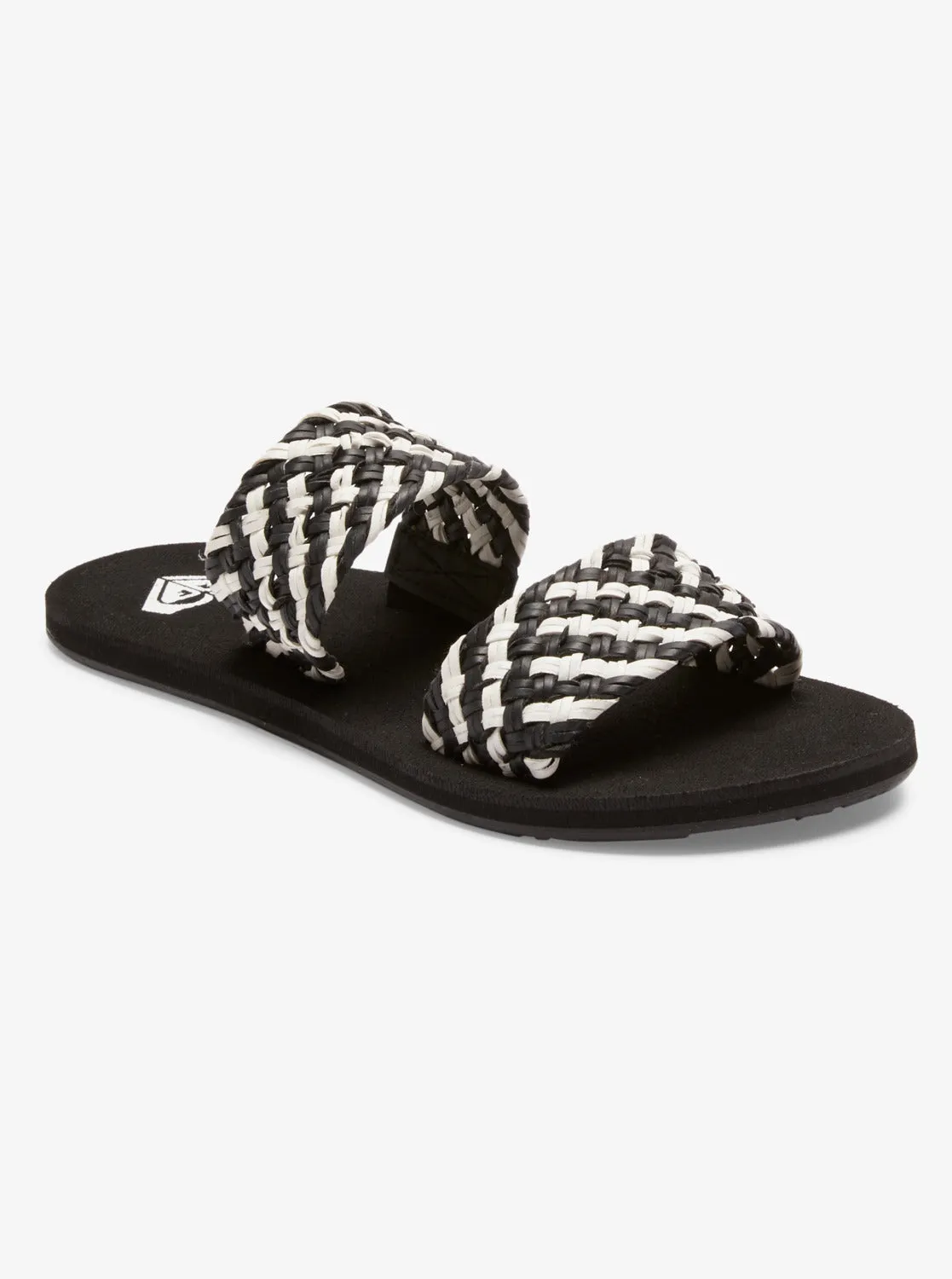 Porto Slide Slider Sandals - Black/White sold by Roxy