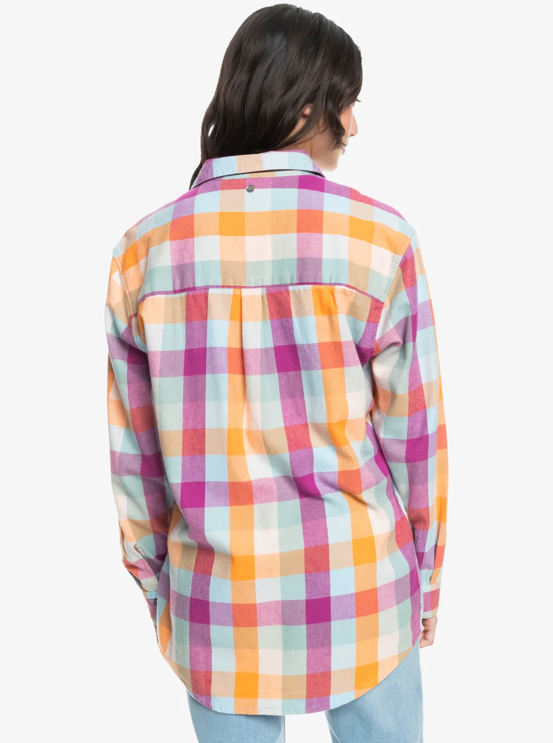 Let It Go Flannel Long Sleeve Shirt - Blue Surf Plaidodo sold by Roxy product image thumbnail 5