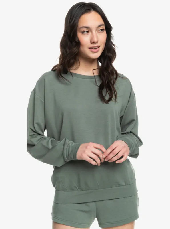 Surfing By Moonlight B Cozy Lounge Top - Agave Green sold by Roxy