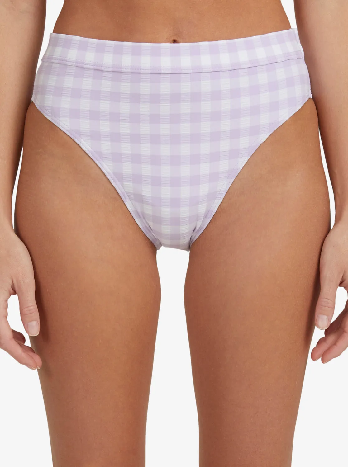 Heart The Check Moderate Coverage Bikini Bottom - Castle Gingham Lg Pastel Lilac sold by Roxy product image thumbnail 3