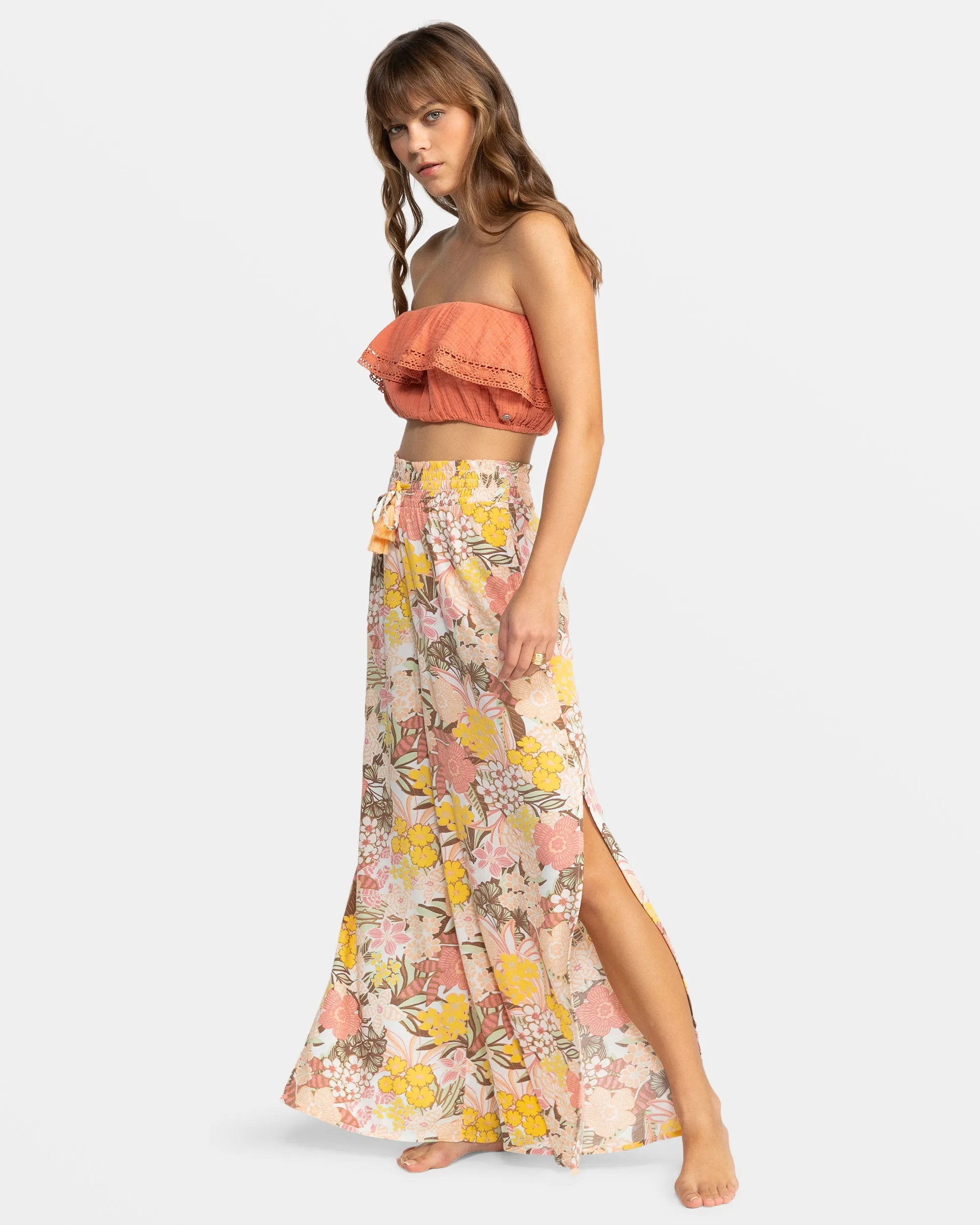 Tropical Rhythm Wide Leg Beach Pants - White Viva La Vida sold by Roxy product image thumbnail 3