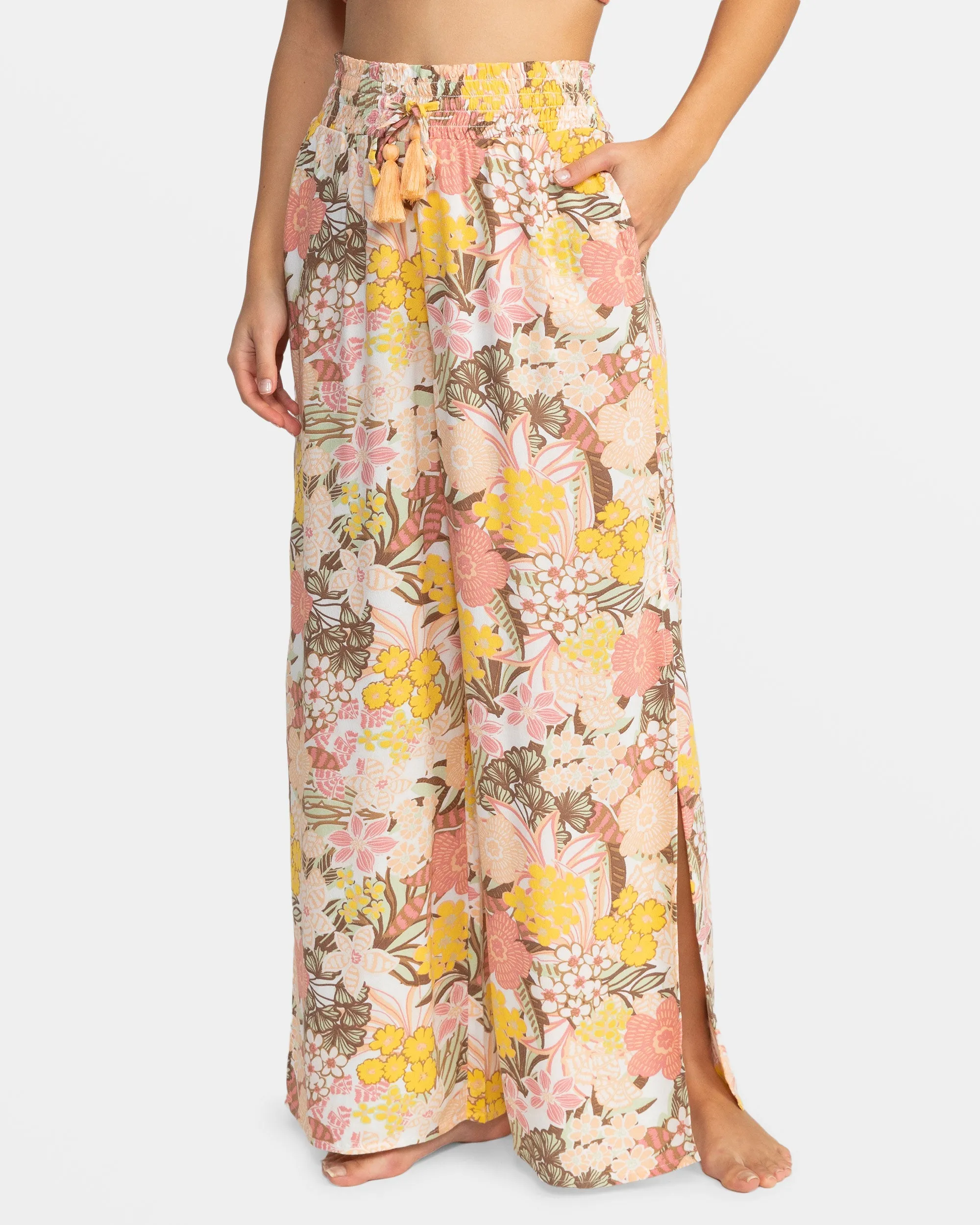 Tropical Rhythm Wide Leg Beach Pants - White Viva La Vida sold by Roxy