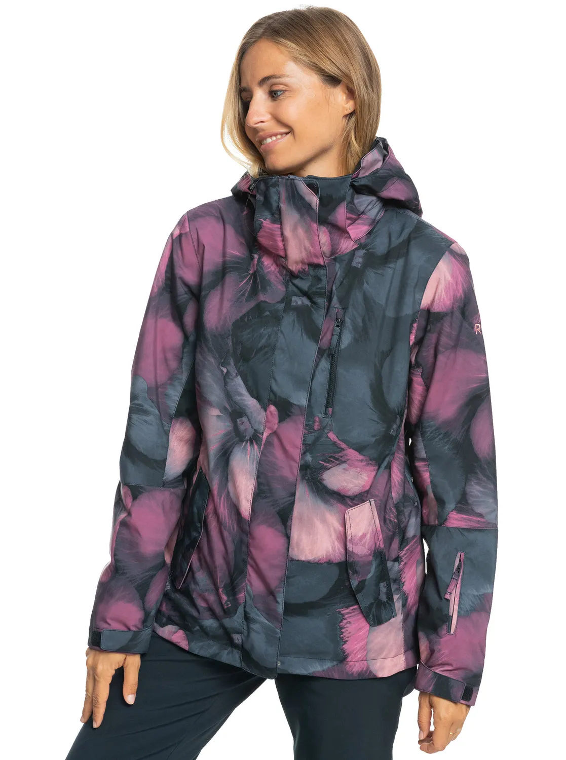 Roxy Jetty Technical Snow Jacket - True Black Pansy Pansy sold by Roxy