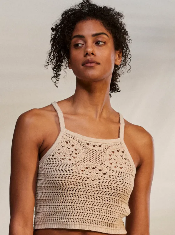 Malibu Crush Knitted Halter Top - Tapioca sold by Roxy