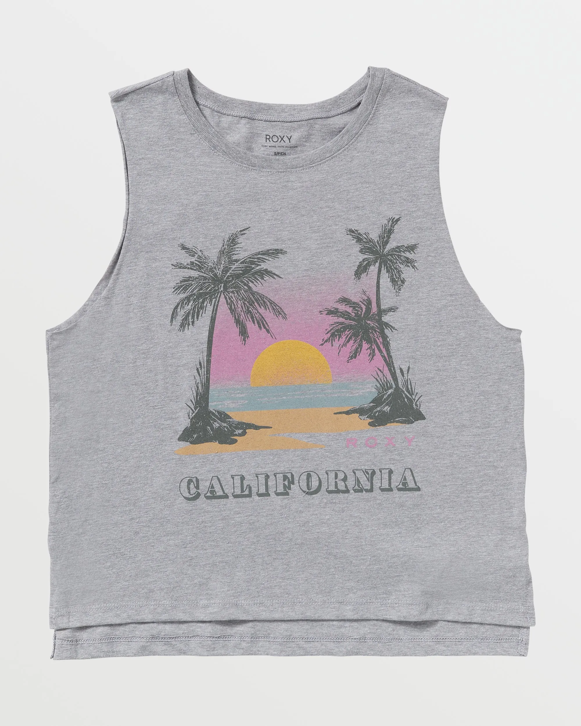 Sunset Beach California Tank - Heritage Heather sold by Roxy