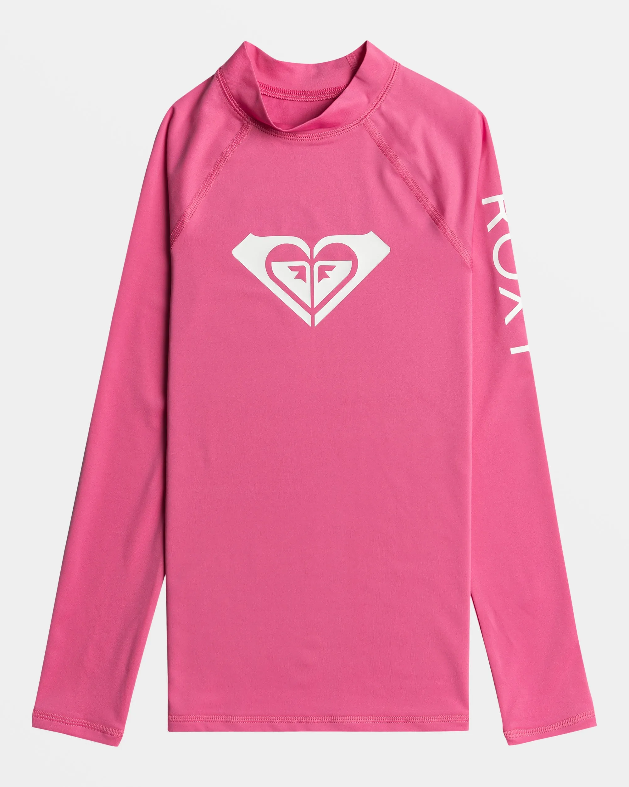 Girls 7-16 Whole Hearted Long Sleeve UPF 50 Rashguard - Shocking Pink sold by Roxy