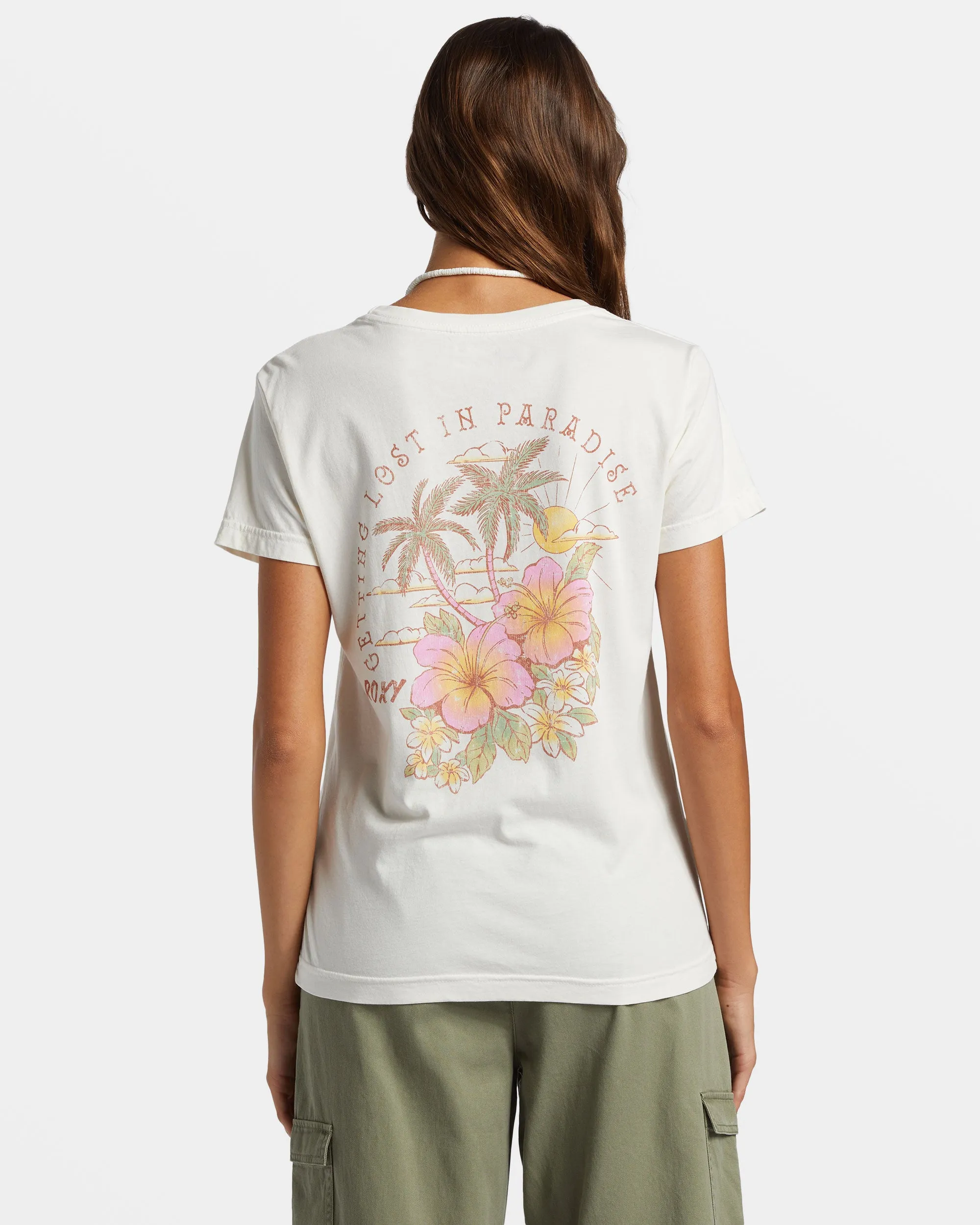 Hibiscus Paradise Boyfriend T-Shirt - Egret sold by Roxy product image thumbnail 2