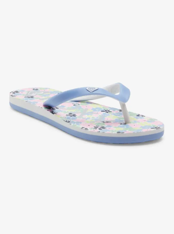Girls 4-16 Tahiti Flip-Flops - White/Pink/Blue sold by Roxy