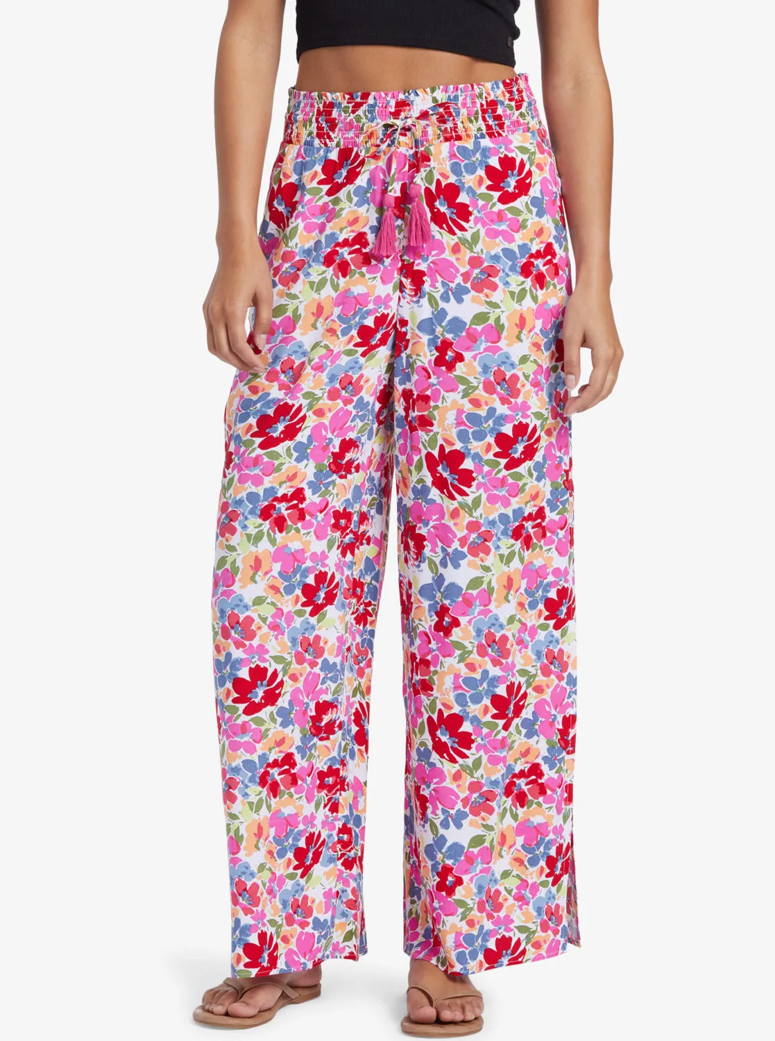 Tropical Rhythm Beach Pants - Shocking Pink Bloomin Babe sold by Roxy