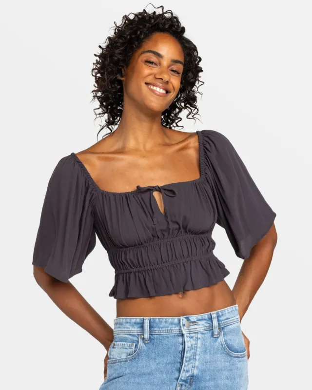 Dawn Winds Crop Top - Phantom sold by Roxy