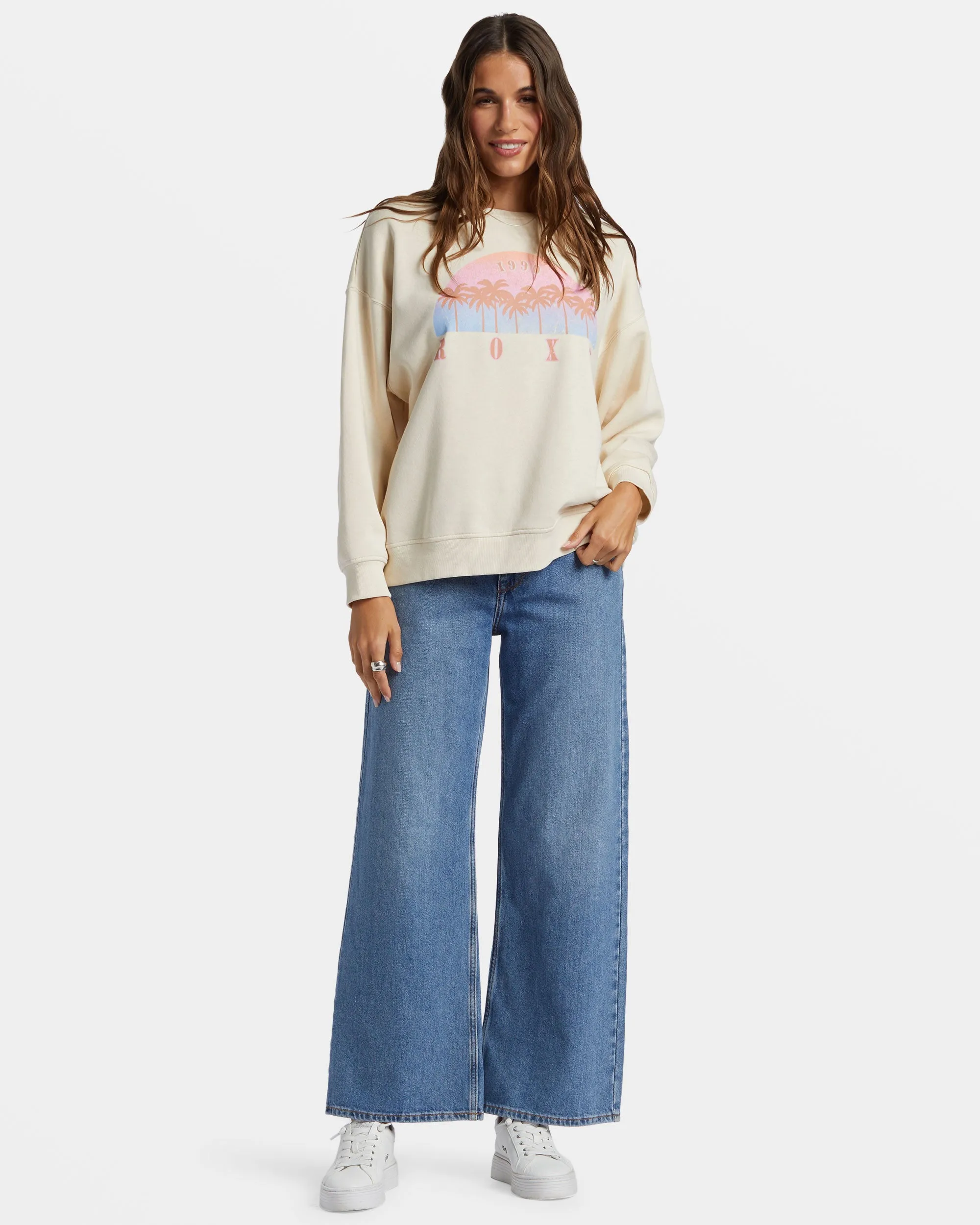 Morning Hike Crew Neck Sweatshirt - Tapioca sold by Roxy product image thumbnail 3