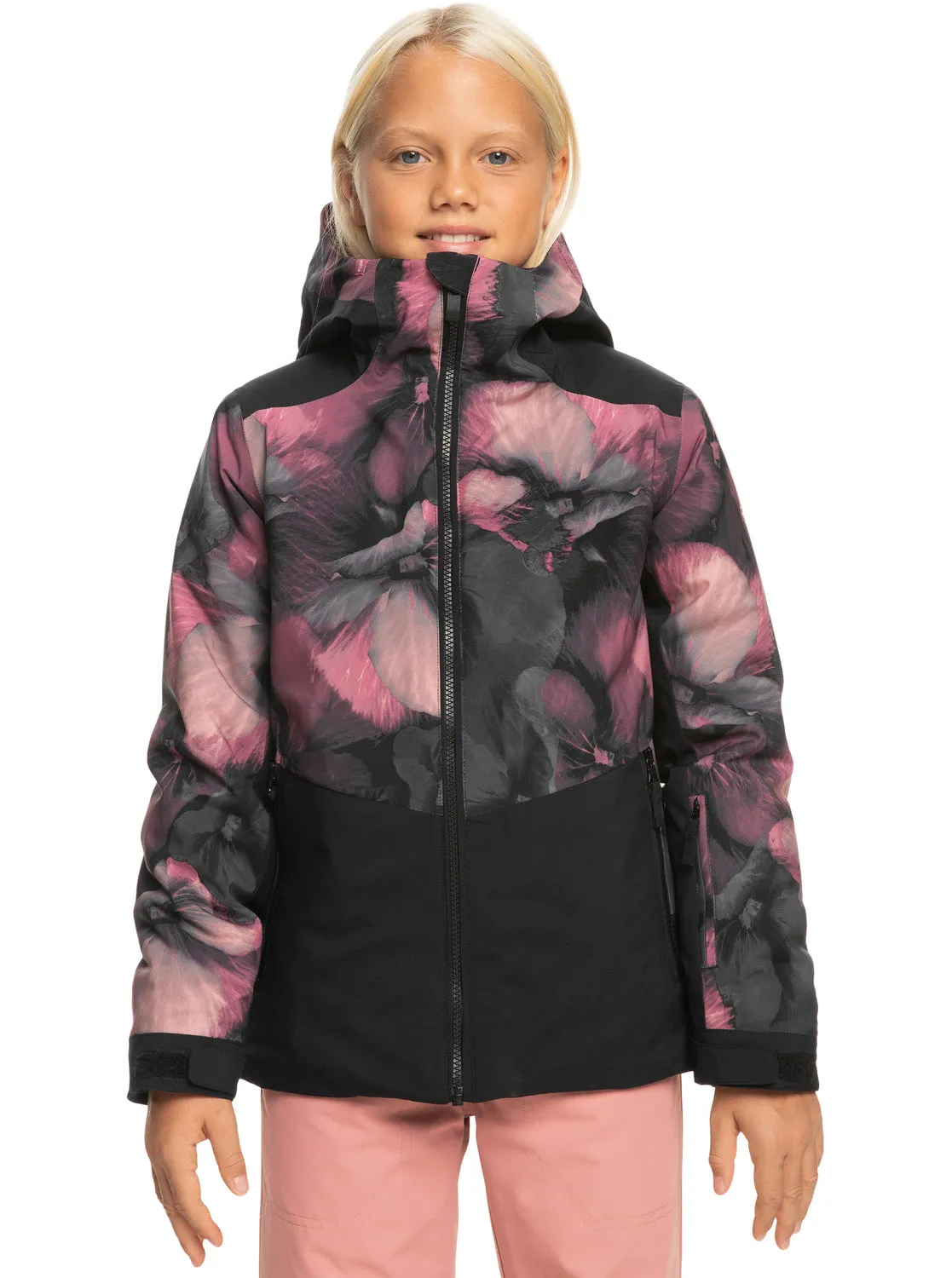 Girls 4-16 Silverwinter Technical Snow Jacket - True Black Pansy Pansy sold by Roxy