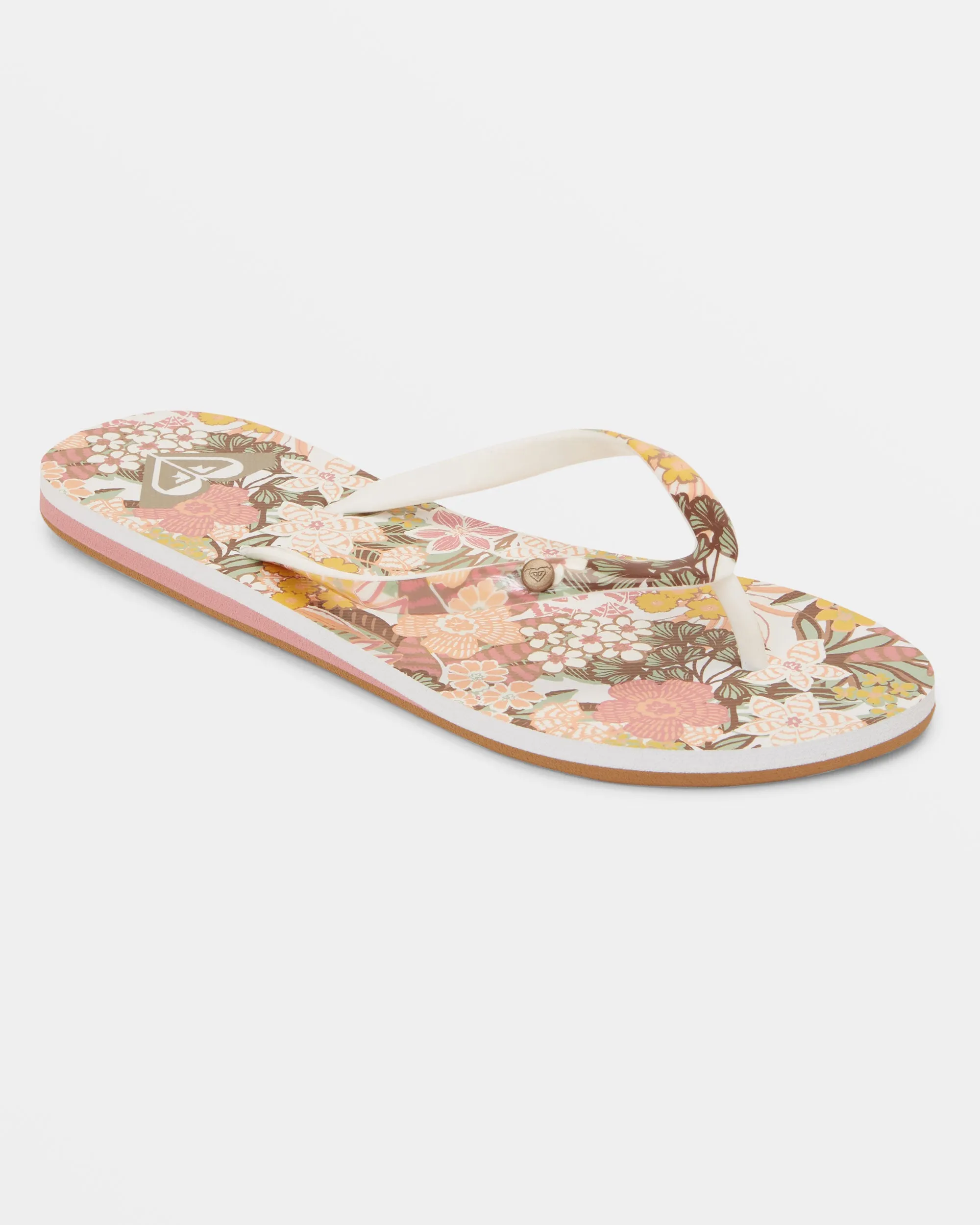 Portofino Flip-Flops - White/Light Brown sold by Roxy