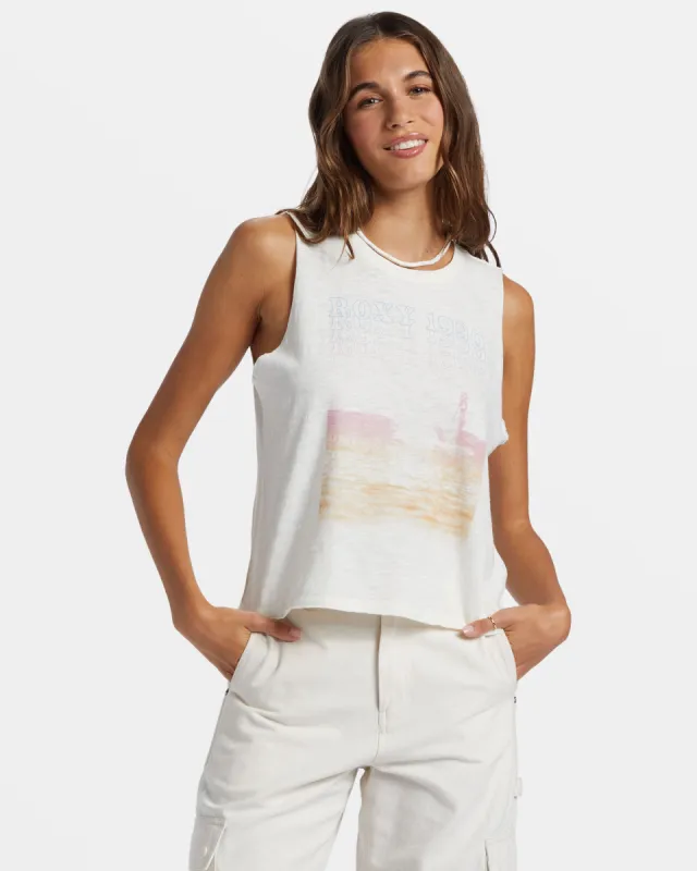 Wave Rider Muscle Tank - Snow White sold by Roxy