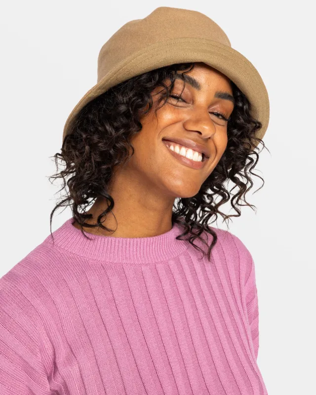 High Dance Morning Felt Bucket Hat - Camel sold by Roxy