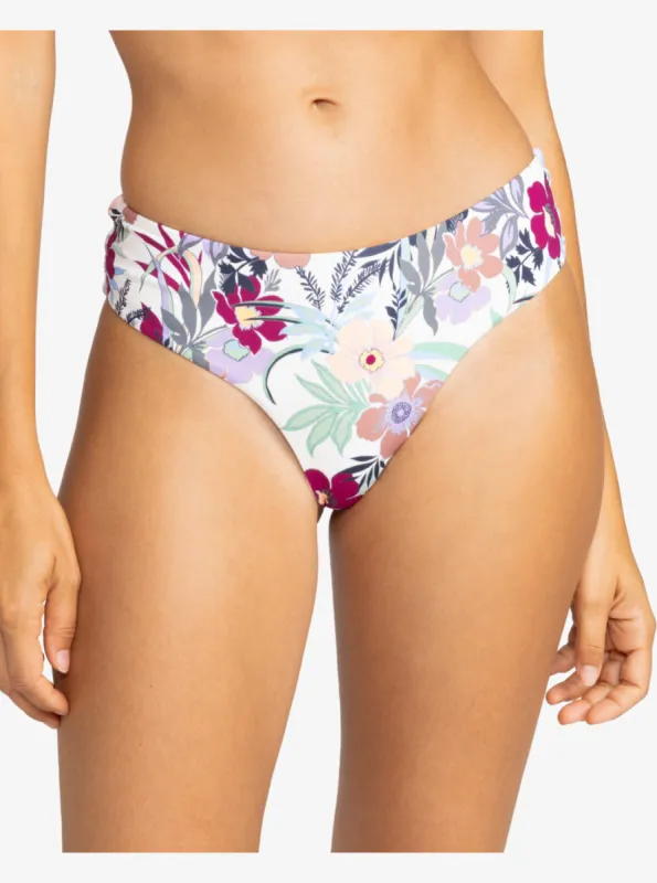 Printed Beach Classics V-Shape Cheeky Bikini Bottom - Ash Rose Wallflower sold by Roxy