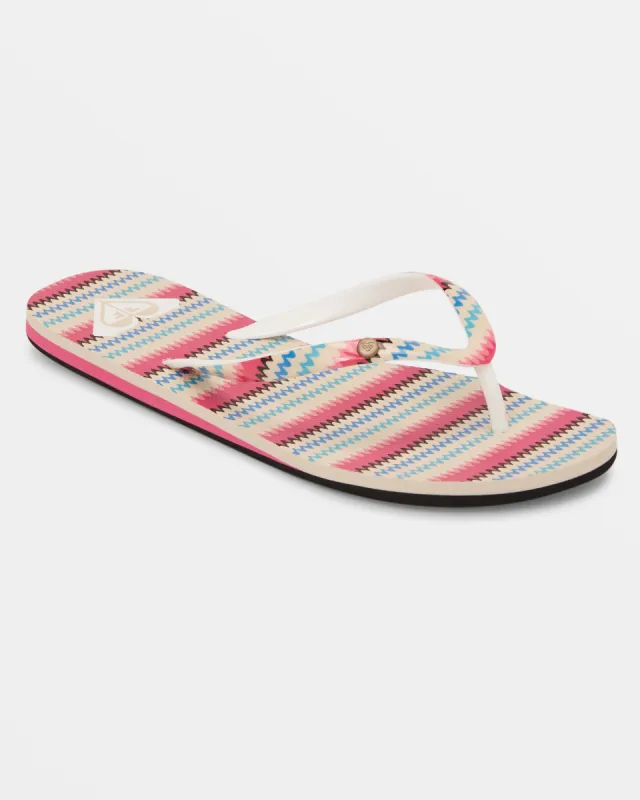 Portofino Flip-Flops - Black/Multi Stripe made by Roxy