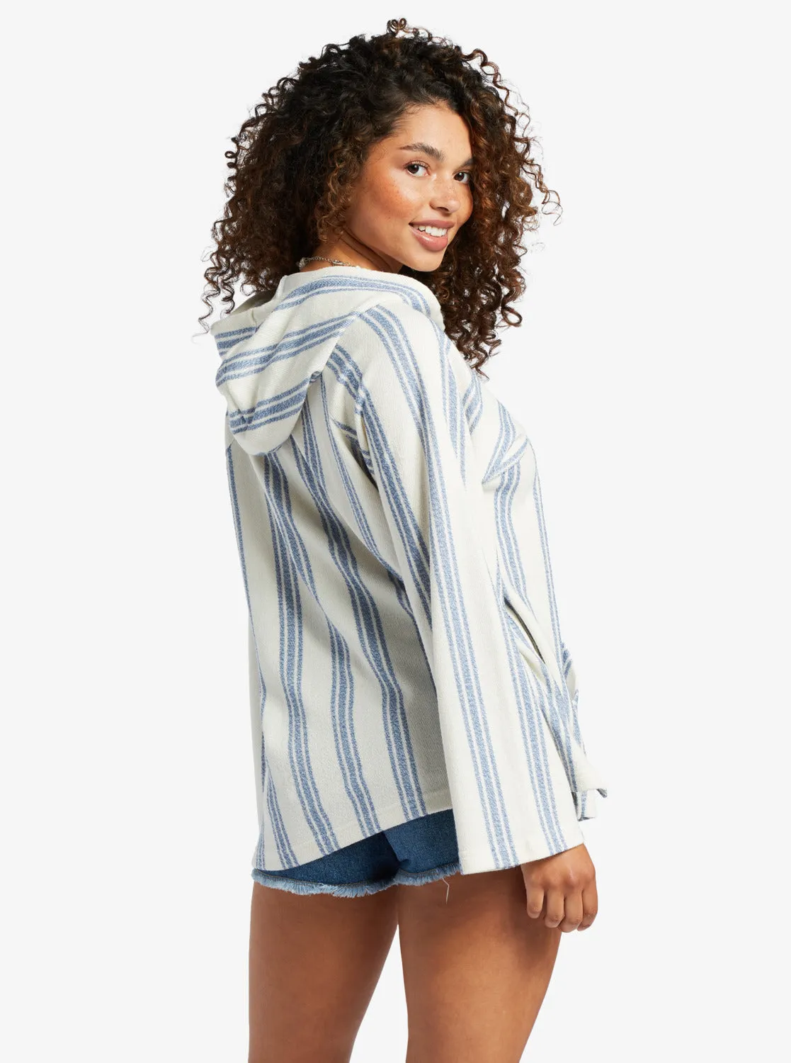 Wild And Free Poncho Style Hoodie - Bayside Stripe sold by Roxy product image thumbnail 5