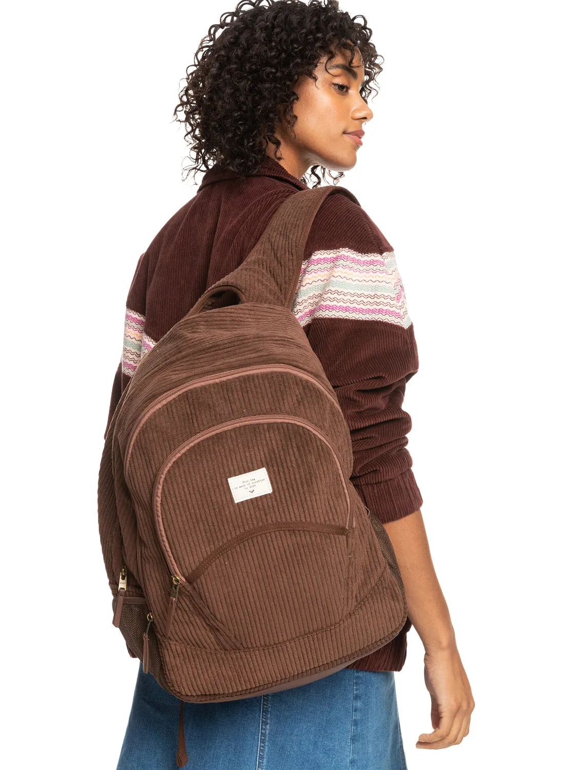 Cozy Nature Large Corduroy Backpack - Bitter Chocolate sold by Roxy