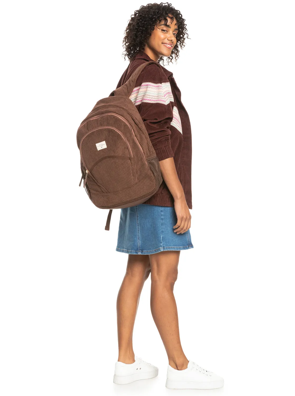 Cozy Nature Large Corduroy Backpack - Bitter Chocolate sold by Roxy product image thumbnail 2