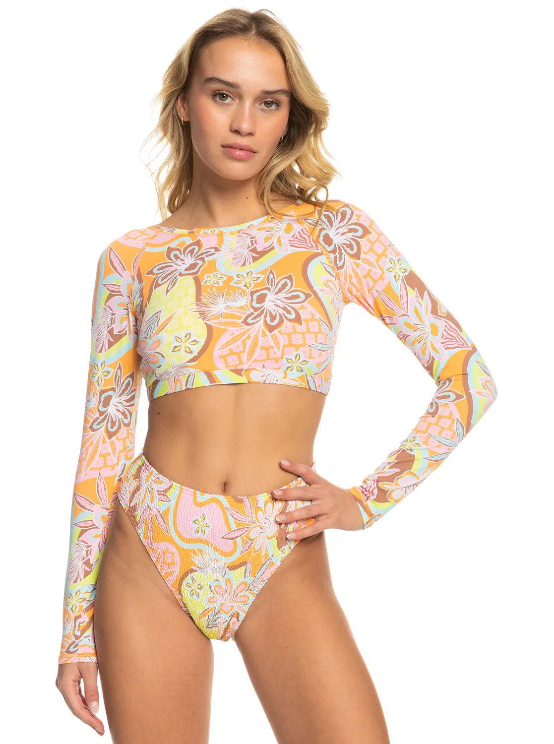 Roxy Delic Long Sleeve Cropped Rashguard - Mock Orange Roxy Delic sold by Roxy product image thumbnail 2
