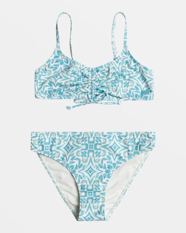 Girls 4-16 Fresco Tile Bralette Bikini Set - Cloud Dancer Fresco Tile sold by Roxy