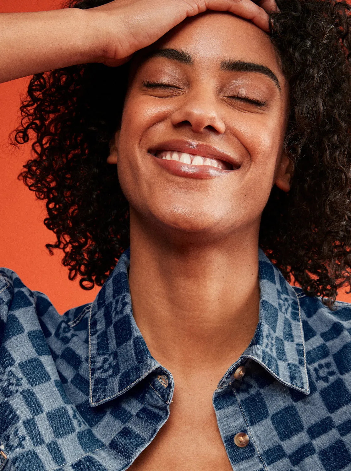 Blue Wave Club Printed Short Sleeve Crop Denim Shirt - Mood Indigo Sol Power sold by Roxy product image thumbnail 2