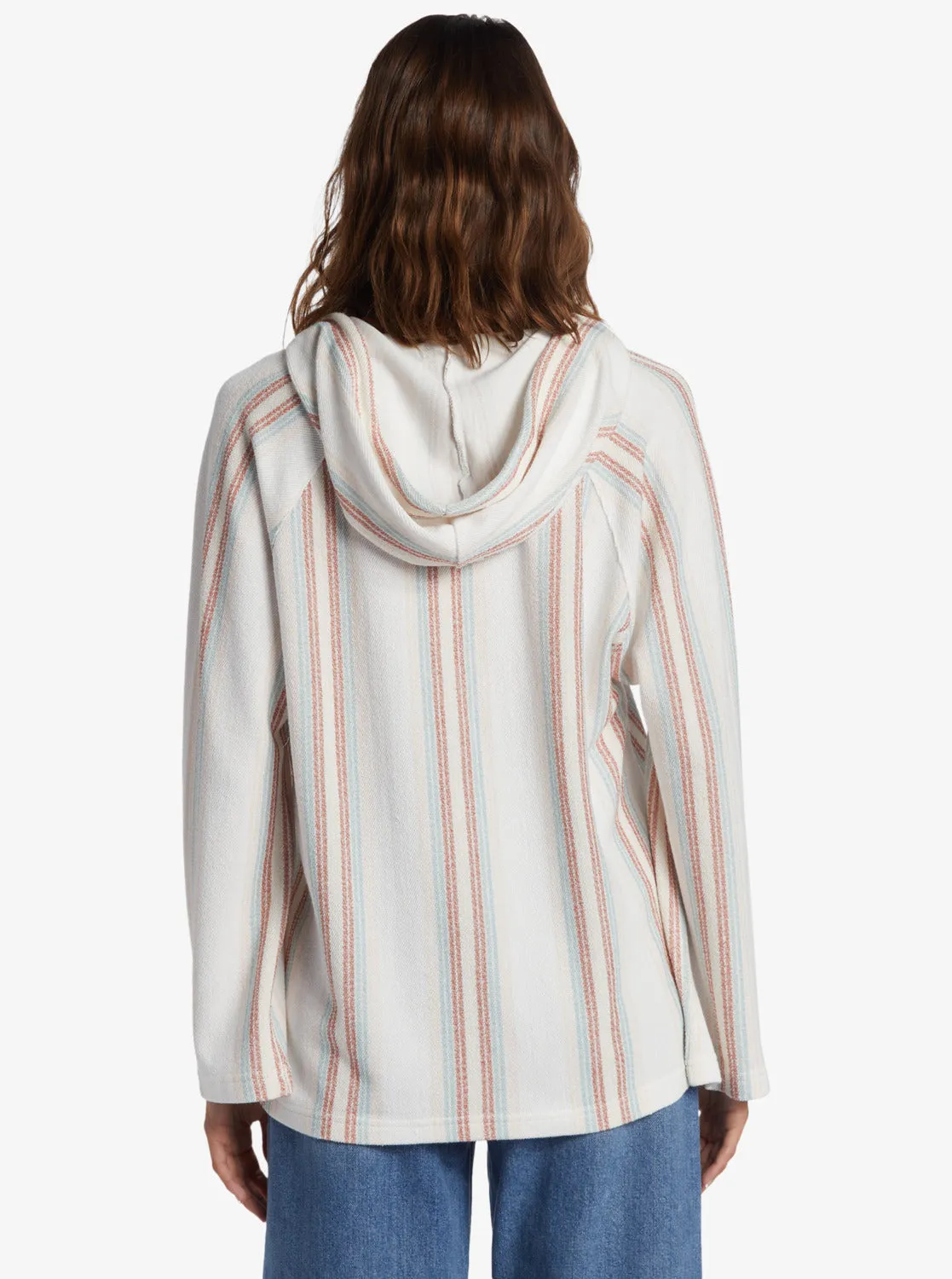 Wild And Free Poncho Style Hoodie - Bonzer Stripe Snow White sold by Roxy product image thumbnail 5