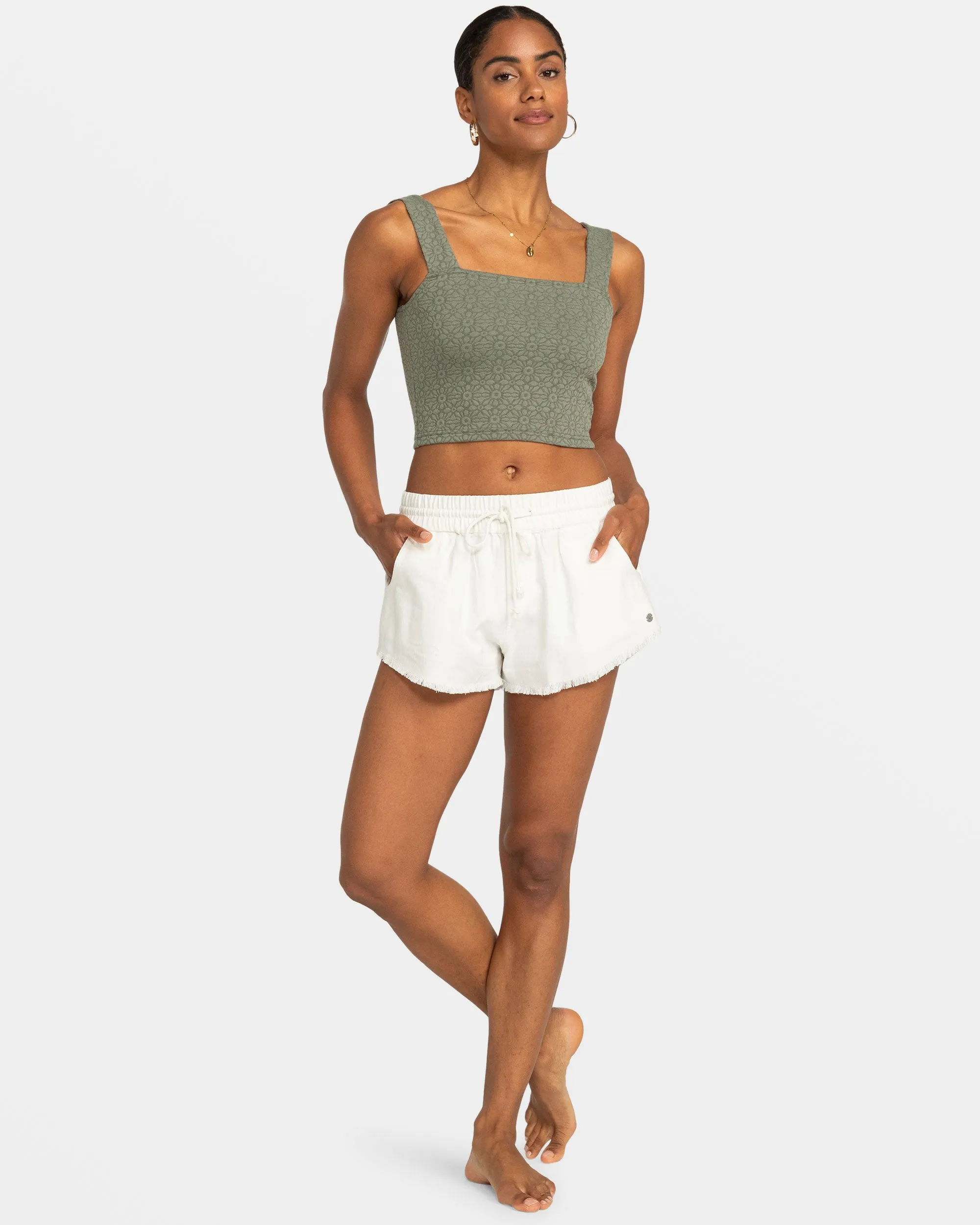 Hibiscus Roja Fitted Tank Top - Agave Green sold by Roxy product image thumbnail 3