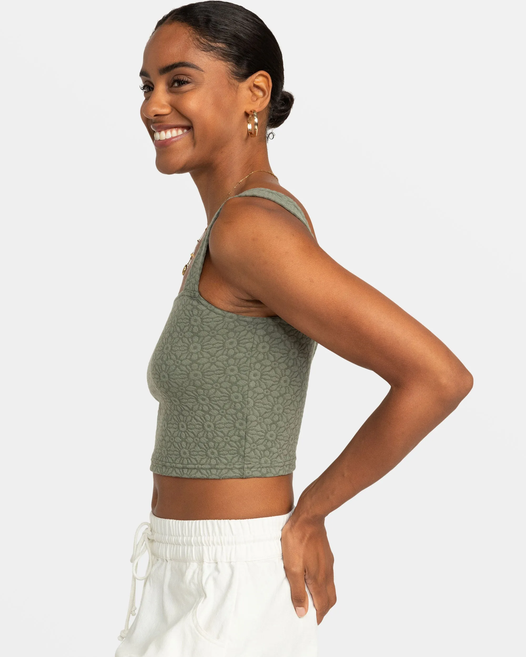 Hibiscus Roja Fitted Tank Top - Agave Green sold by Roxy product image thumbnail 4