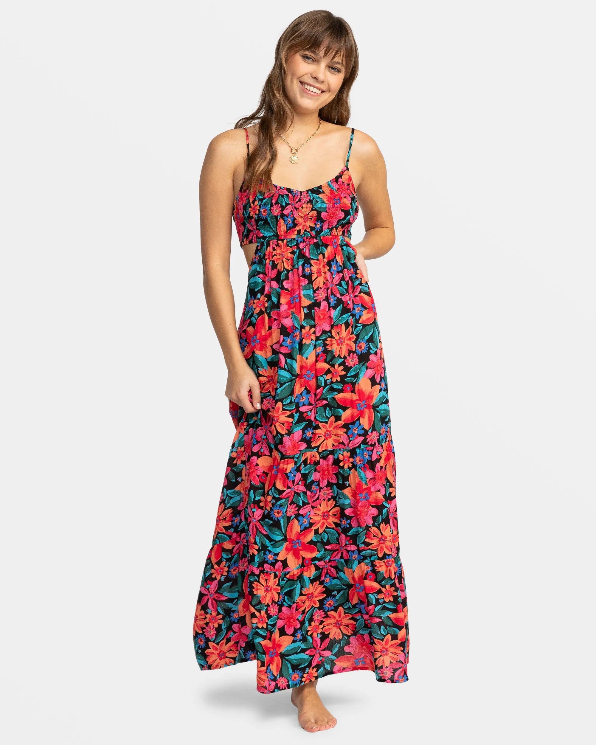 Hot Tropics Flowy Maxi Dress - Anthracite Floral Fiesta sold by Roxy