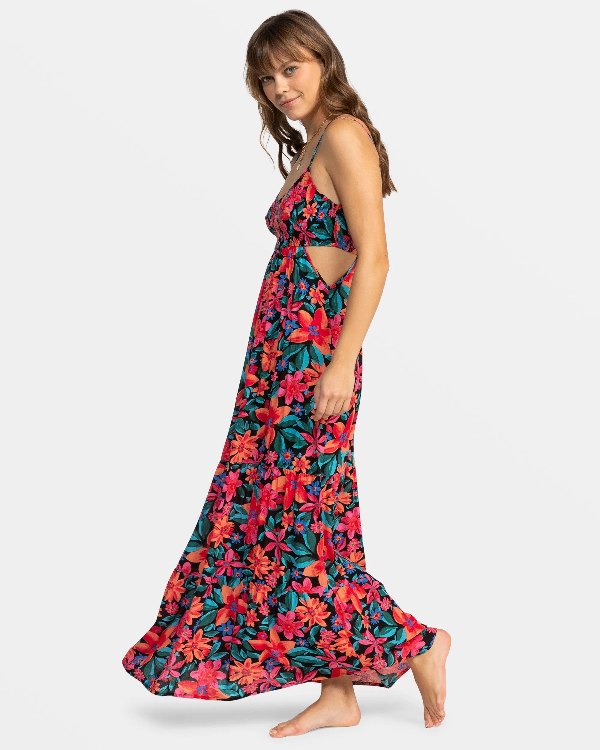 Hot Tropics Flowy Maxi Dress - Anthracite Floral Fiesta sold by Roxy product image thumbnail 3