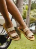Porto Slide Slider Sandals - Natural sold by Roxy