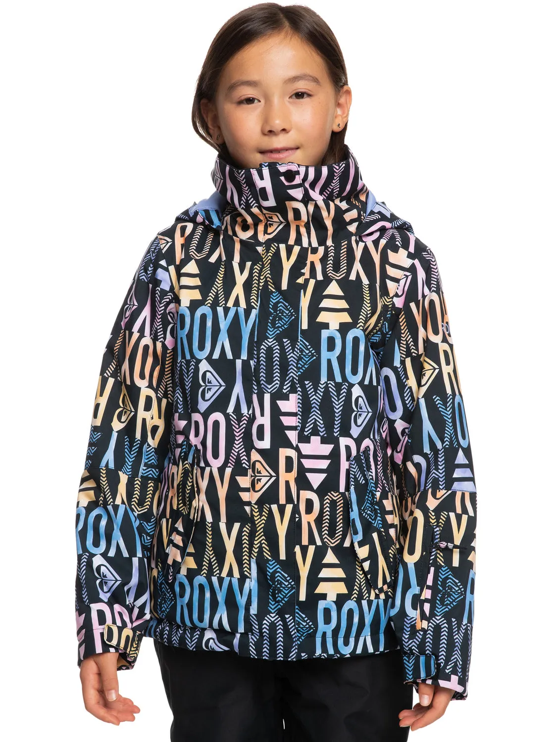 Girls 4-16 Roxy Jetty Technical Snow Jacket - True Black Sapin Rg sold by Roxy