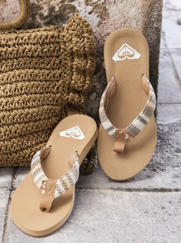 Porto Raffia Flip-Flops - Fall Leaf Multi sold by Roxy