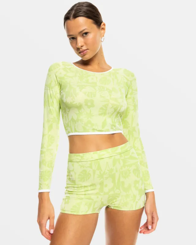Solaria Long Sleeve Crop Surf Top - Tomatillo made by Roxy