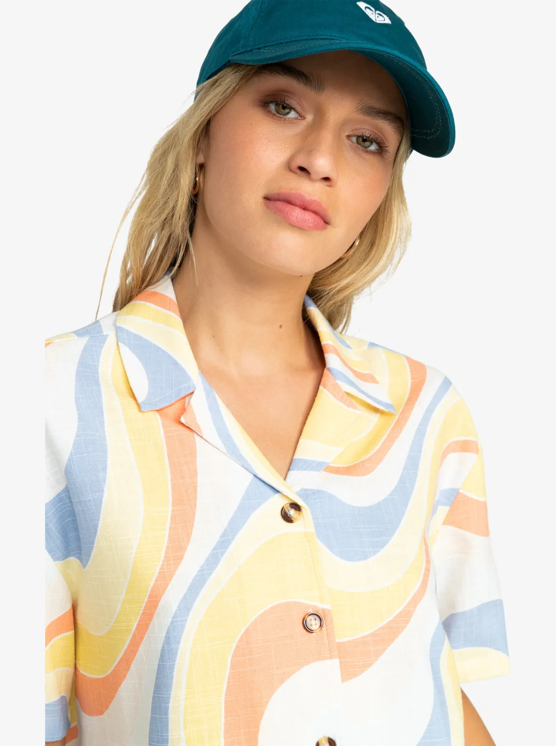 Rad Days Again Short Sleeve Resort Shirt - Tiger Lily Cruz Washed sold by Roxy product image thumbnail 5