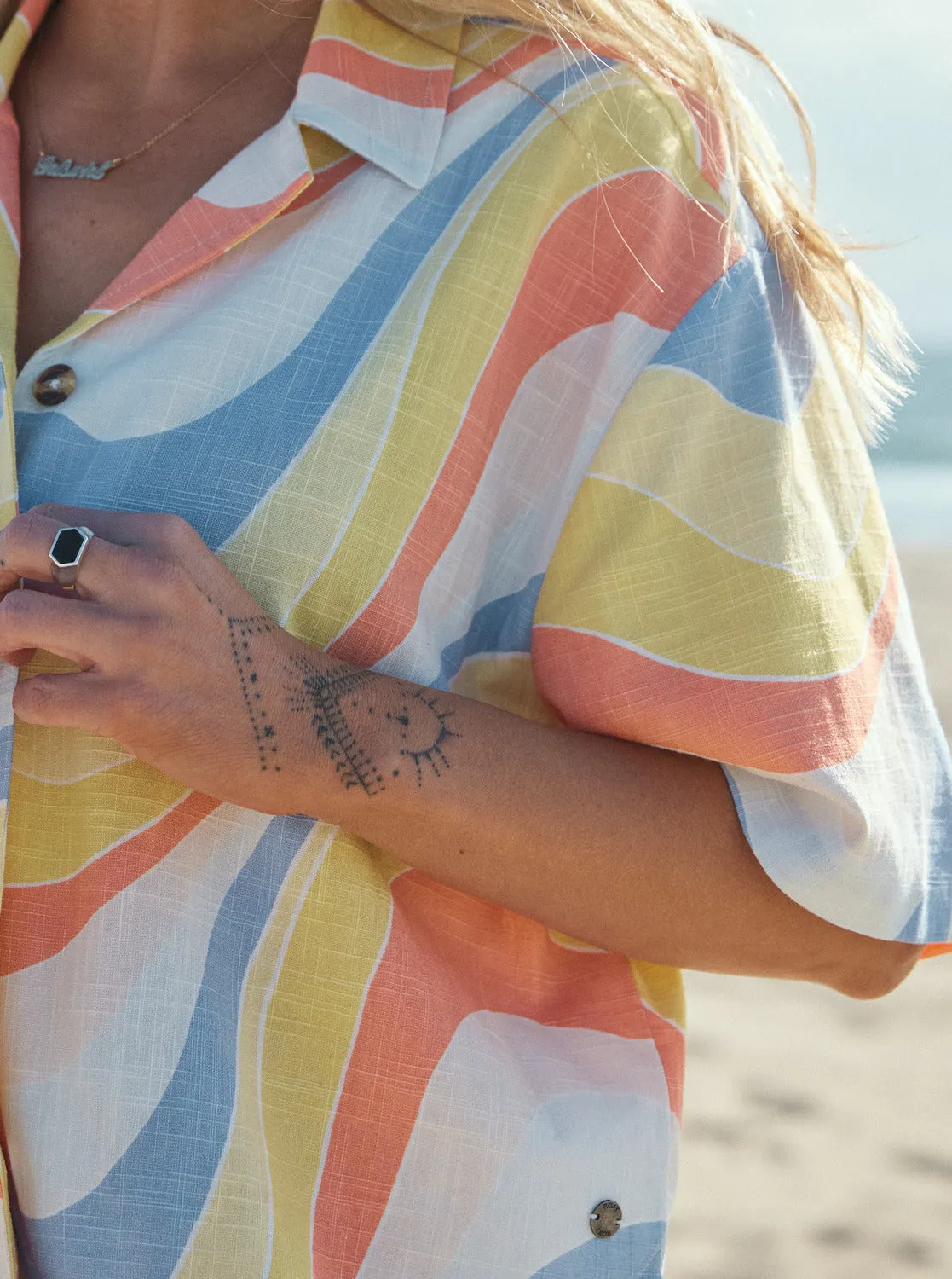 Rad Days Again Short Sleeve Resort Shirt - Tiger Lily Cruz Washed sold by Roxy product image thumbnail 2