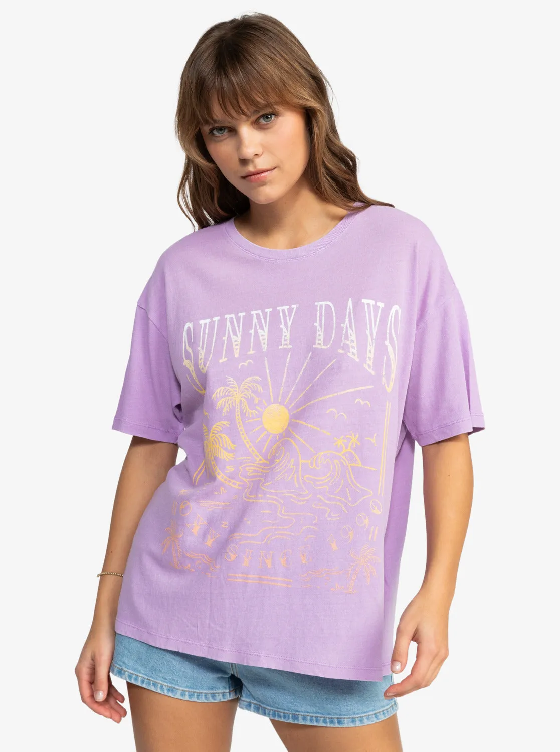 Sunny Days Washed Oversized T-Shirt - Crocus Petal sold by Roxy
