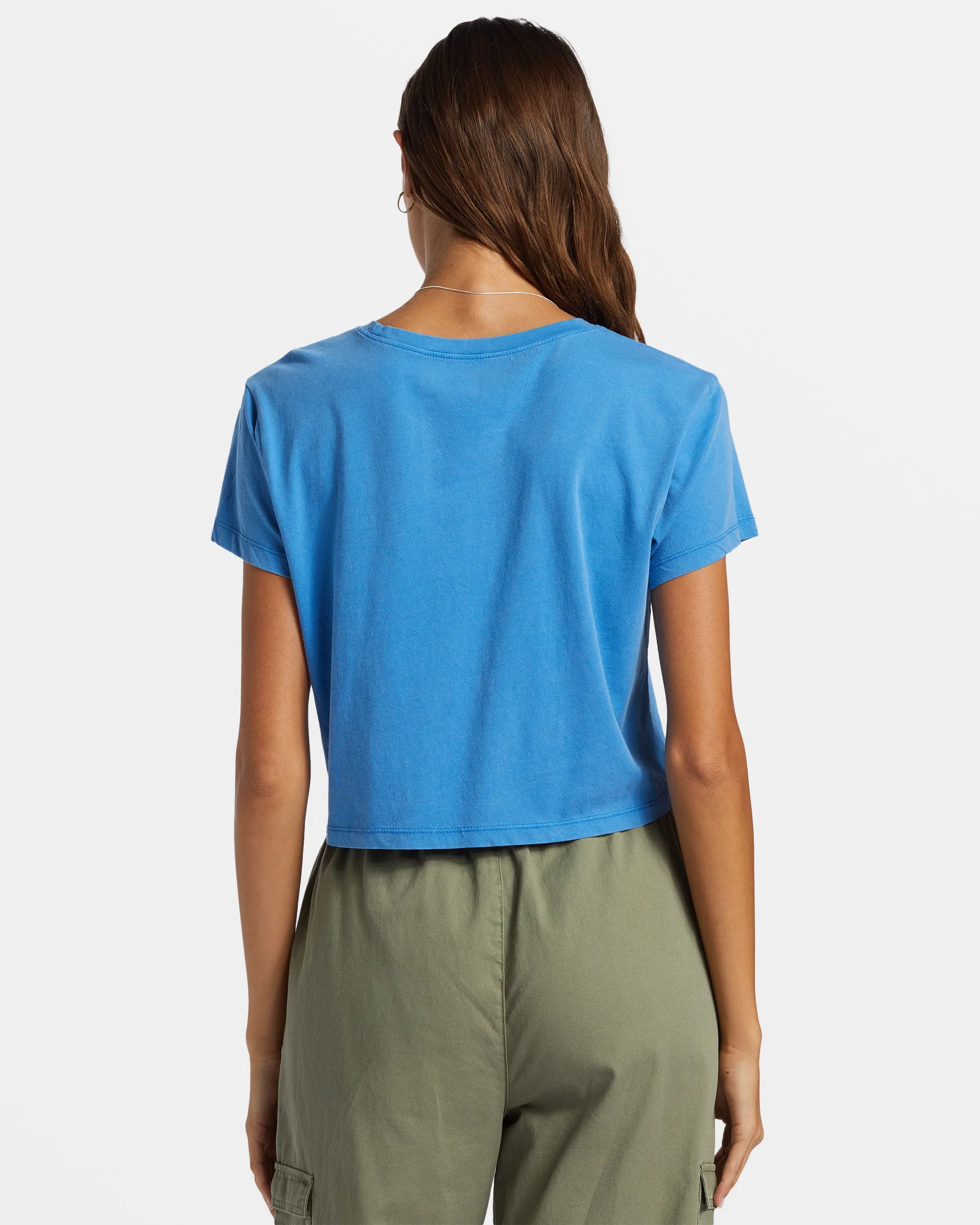 Hibiscus Collegiate Cropped T-Shirt - Campanula sold by Roxy product image thumbnail 3