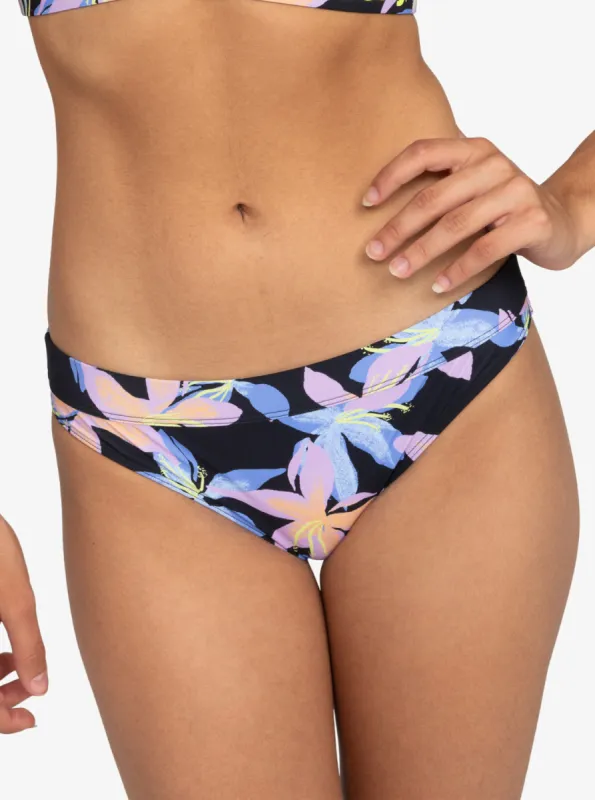 Roxy Active Printed Bikini Bottom - Anthracite Kiss sold by Roxy